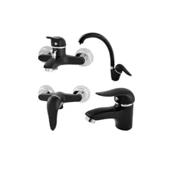 شیرآلات تیرداد مدل مروارید مشکی کروم