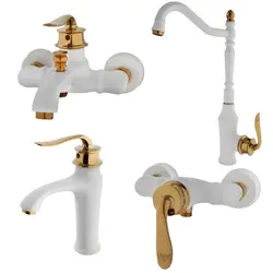 شیرآلات تیرداد مدل الگانس سفید طلایی