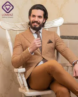 کت تک شانتون LOMENZ رنگ خردلی کد 003