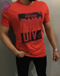 تیشرت برند PERSONAGE طرح DNM-DIV رنگ قرمز