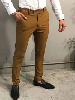 شلوار پارچه ای کد 530 JAKAMAN رنگ خردلی