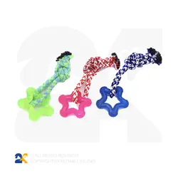 اسباب بازی سگ و گربه مدل ستاره و طناب کنفی کد YL104