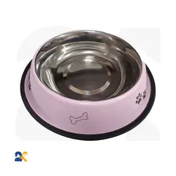 ظرف غذای سگ استیل طرح دار سایز 96