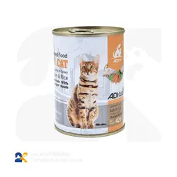 کنسرو مخصوص گربه آدی کت با طعم مرغ و برنج وزن ۴۲۵ گرم