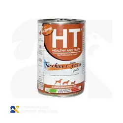 کنسرو سگ مونوپروتئین اچ تی با طعم بوقلمون و غلات وزن 400 گرم