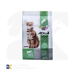 غذای خشک گربه بالغ سوپر پریمیوم آدی کت با طعم میکس گوشت و مرغ وزن 500 گرم