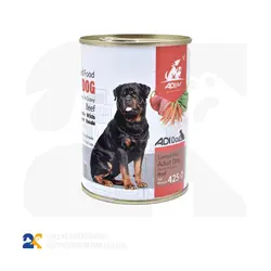 کنسرو مخصوص سگ آدی پت با طعم تکه های گوشت وزن ۴۲۵ گرم