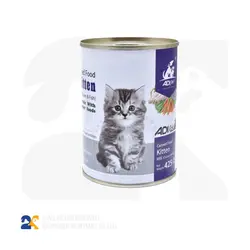 کنسرو مخصوص بچه گربه آدی کت با طعم مرغ و ماهی وزن ۴۲۵ گرم
