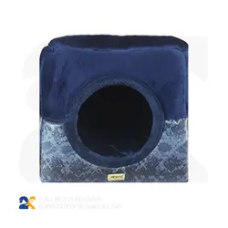 جای خواب دوکاره کم جا سگ و گربه مدل پوست ماری سرمه ای کد 9076