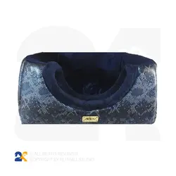 جای خواب دوکاره کم جا سگ و گربه مدل پوست ماری سرمه ای کد 9076