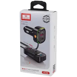 شارژر فندکی ارلدام ES-CC26 با 6 پورت خروجی و قابلیت شارژ سریع QC4.0 و توان خروجی 66 وات