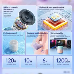 اسپیکر بلوتوثی قابل حمل ریمکس مدل Sky Mirror RB-H1