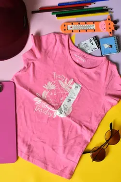 تیشرت صورتی با طرح آناناس