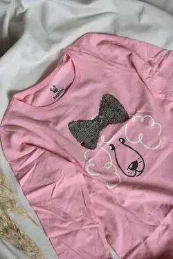 تیشرت پنبه ای پولک برگردان