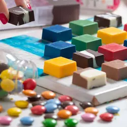 رنگ خوراکی پودری یاسی محلول در روغن ( شکلات )