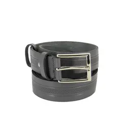 کمربند چرم طبیعی مردانه رنگ طوسی بافت دار | کد belt00۸