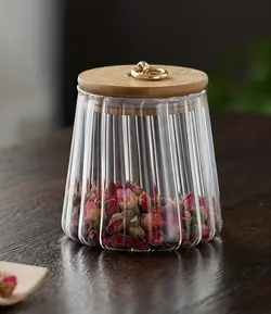 بانکه مدل هرمی ونوس شیشه ای درب چوبی واشر دار