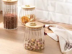 بانکه مدل هرمی ونوس شیشه ای درب چوبی واشر دار