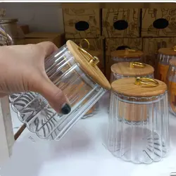 بانکه مدل هرمی ونوس شیشه ای درب چوبی واشر دار