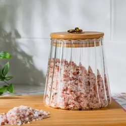 بانکه مدل هرمی ونوس شیشه ای درب چوبی واشر دار