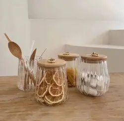بانکه مدل هرمی ونوس شیشه ای درب چوبی واشر دار