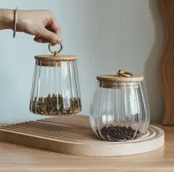 بانکه مدل هرمی ونوس شیشه ای درب چوبی واشر دار