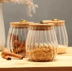 بانکه مدل تپل ونوس شیشه ای درب چوبی واشر دار