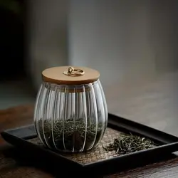 بانکه مدل تپل ونوس شیشه ای درب چوبی واشر دار