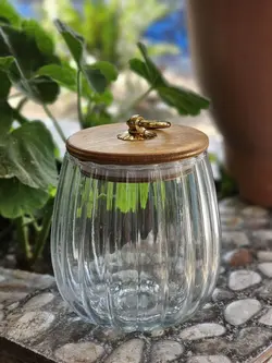 بانکه مدل تپل ونوس شیشه ای درب چوبی واشر دار