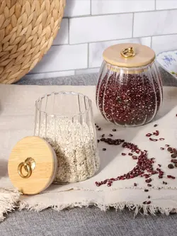 بانکه مدل تپل ونوس شیشه ای درب چوبی واشر دار