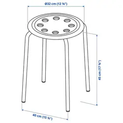 چهارپایه ایکیا marius کد90184047 ikea marius stool, رنگ سفید