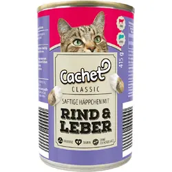 کنسرو گربه کچت با طعم گوشت گاو و جگر (Cachet) وزن 415 گرم