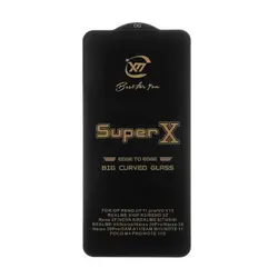 محافظ صفحه نمایش شیشه ای درجه یک Samsung A11 / M11 / Xiaomi 10X / Huawei Nova 8i / Honor 50 Lite / Xiaomi Mi 11 Lite - Full Cover Super X - مشکی (بدون پک)