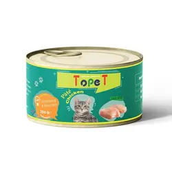 کنسرو مخصوص گربه 200گرمی تاپت بصورت پته (طعم بندی مختلف) TOPET