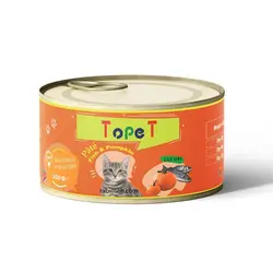 کنسرو مخصوص گربه 200گرمی تاپت بصورت پته (طعم بندی مختلف) TOPET