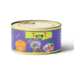 کنسرو مخصوص گربه 200گرمی تاپت بصورت پته (طعم بندی مختلف) TOPET