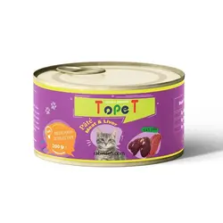 کنسرو مخصوص گربه 200گرمی تاپت بصورت پته (طعم بندی مختلف) TOPET