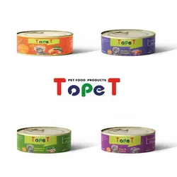 کنسرو نچرال مخصوص گربه ۸۰ گرمی تاپت (طعم بندی مختلف) TOPET