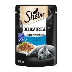 پوچ گربه با طعم ماهی تن در ژله شیبا Sheba Tuna In Jelly وزن 85 گرم
