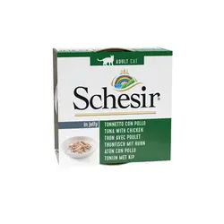 کنسرو غذای گربه شسیر با طعم ماهی تن و مرغ Schesir Tuna & Chicken In Jelly وزن 85 گرم