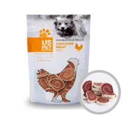تشویقی سگ سوشی مرغ یو اس پت وزن 100 گرم