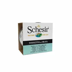 کنسرو غذای گربه شسیر با طعم ماهی تن و ماهی شانک Schesir Tuna & Sea Bream وزن 85 گرم