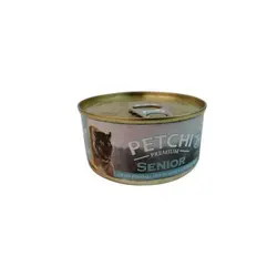 کنسرو غذای گربه مسن پتچی Petchi Senior وزن 120 گرم