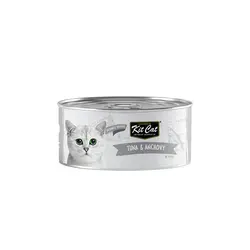کنسرو غذای گربه کیت کت با طعم ماهی تن و ماهی ساردین KitCat Tuna & Anchovy وزن 80 گرم