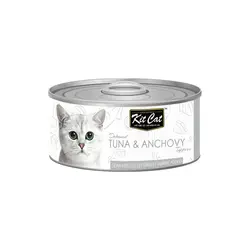 کنسرو غذای گربه کیت کت با طعم ماهی تن و ماهی ساردین KitCat Tuna & Anchovy وزن 80 گرم