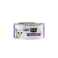 کنسرو غذای گربه کیت کت با طعم ماهی تن و بچه ماهی KitCat Tuna & Whitebait وزن 80 گرم