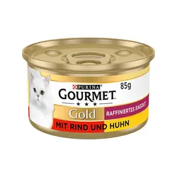 کنسرو غذای گربه گورمت با طعم مرغ و گوشت در سس Gourmet Gold Beef & Chicken In Sauce وزن ۸۵ گرم