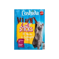 تشویقی مدادی گربه کوشیدا با طعم مرغ و جگر Cooshida Cat Stick Pourltry & Liver بسته 5 عددی