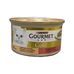 کنسرو غذای گربه با طعم بوقلمون و اردک گورمت Gourmet Gold Turkey & Duck وزن 85 گرم