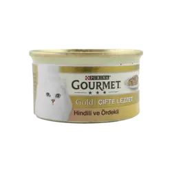 کنسرو غذای گربه با طعم بوقلمون و اردک گورمت Gourmet Gold Turkey & Duck وزن 85 گرم